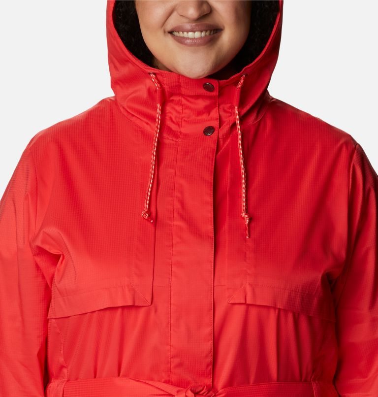 Women's Columbia Pardon My Trench Rain Jackets Red | Plus Size CA-YC8A4